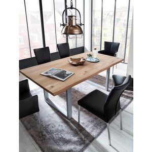 SIT Möbel Wild eiken tafel | L 140 x B 80 x H 76 cm | naturel / antiek zilver | 07107-25 - meerkleurig Multi-materiaal 07107-25