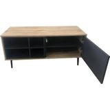 Sit Möbel TV Lowboard, 100% MDF met gladde decoratieve folie, donker, natuur, 47,5 x 38,5 x 28 cm