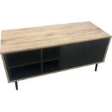 Sit Möbel TV Lowboard, 100% MDF met gladde decoratieve folie, donker, natuur, 47,5 x 38,5 x 28 cm