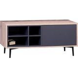 Sit Möbel TV Lowboard, 100% MDF met gladde decoratieve folie, donker, natuur, 47,5 x 38,5 x 28 cm