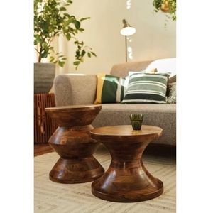 TOM TAILOR HOME Hocker T-WOOD STOOL HIGH decoratieve hocker van mangohout, met knoopdetail