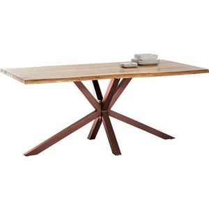 SIT Möbel Tree edge eettafel 180 cm acacia | blad 56 mm naturel | onderstel metaal bruin | B 180 x D 100 x H 80 cm | 15202-00 | Serie TABLES & CO - meerkleurig Multi-materiaal 15202-00