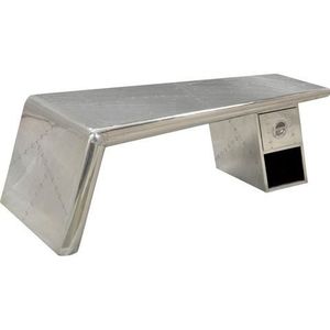 SIT Möbel Salontafel | met aluminium beslag | van mangohout en MDF | B 132 x D 60 x H 45 cm | 01771-21 | Serie AIRMAN - zilver Multi-materiaal 01771-21
