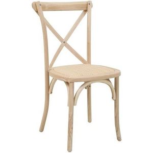 SIT Möbel SIT Furniture Chair with Rattan Seat | Set of 2 | Beklede zitting | Hevea Wood Natural | B 48 x D 52 x H 89 cm | 02410-01 | Serie STUHL - beige Multi-materiaal 02410-01