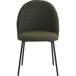 SIT Möbel Tom Tailor Chair Set van 2 | T-Bouclé Pad Chair | bekleed groen| poten metaal zwart | B57xD54xH52cm | 02412-32 | Serie SIT&CHAIRS - meerkleurig Multi-materiaal 02412-32