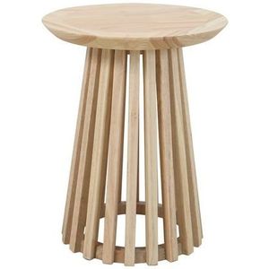 SIT Möbel Bijzettafel Ø 40 cm | blank gelakt | rond | Hevea & houtfineer natuur | B 40 x D 40 x H 50 cm | 07107-88 | Serie BEISTELLTISCH - beige Massief hout 07107-88