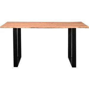 SIT Möbel Tafel 200 cm met boomrand | Acacia blad 26 mm naturel | Skid base metaal zwart | B 200 x D 100 cm H 76 cm | 07107-93 - meerkleurig 07107-93