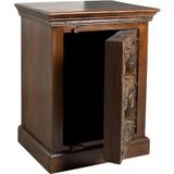 SIT Möbel Nachtkastje | 1 deur | gerecycleerd oud hout bruin | B 55 x D 45 x H 70 cm | 05111-30 | Serie ALMIRAH - bruin Massief hout 05111-30
