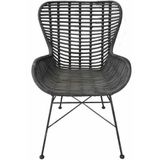 SIT Fauteuil Sit&Chairs met gebogen armleuningen, in zwart of ecru, shabby chic