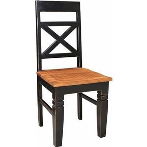 SIT Möbel eetkamerstoel set van 2 mangohout | L 45 x B 45 x H 100 cm | zwart / bruin | 05812-11 | Serie CORSICA - meerkleurig Massief hout 05812-11