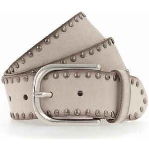 Vanzetti Studded riem leer dunkle vanille 75 cm