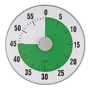 TimeTEX - Groene XL tijdklok | stil aftellen met visueel en akoestisch signaal voor autonomie | Inhoud: batterijtimer in groen (afmetingen: ca. 32 cm diameter)