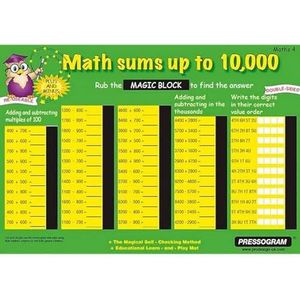 TimeTEX - Magische tafel ""wiskunde"" - Engelse cijferruimte tot 100.000 | Rekenbord met zelfcontrole voor het leren van optellen, en vermenigvuldigen | Inhoud: Number Room tot 100.000