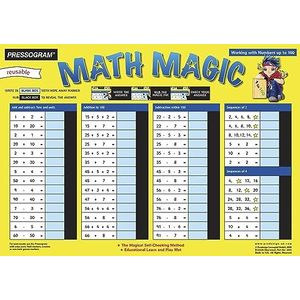TimeTEX - Magische tafel ""wiskunde"" - Engels rekenplezier tot 100 | rekenbord met zelfcontrole voor spelenderwijs leren van optellen, en vermenigvuldigen, inhoud: cijferruimte tot 100