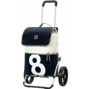 Andersen SHOPPER MANUFAKTUR Boodschappentrolley Royal Shopper 360° 50L Mole8 Blauw Veelkleurig 107cm