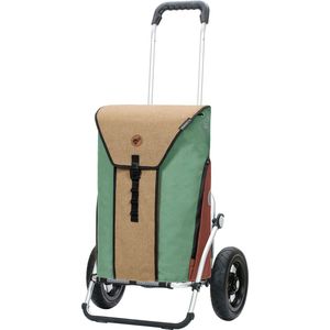 DS Lux Boodschappentrolley, zeer efficiënt, inhoud 40 liter, draagkracht 25 kg, afsluitbaar vak met ritssluiting, ergonomische handgreep, ruimtebesparend inklapbaar, kaki