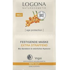 LOGONA Naturkosmetik Anti-aging masker voor rijpe huid, verstevigend, met hyaluron en biologische duindoorn, 15 ml
