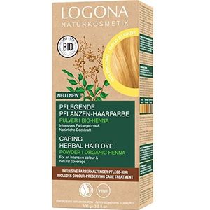 Logona - Haarverfset - Goudblond - Biologisch - 2 x 50 g Poeder, 1 x 15 ml Kuur