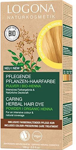 Logona - Haarverfset - Goudblond - Biologisch - 2 x 50 g Poeder, 1 x 15 ml Kuur
