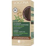 LOGONA Naturkosmetik Pflegende pflanzliche Haarfarbe, Veganes Haarfarbe-Pulver mit Bio-Henna für intensive Farbe und Glanz, Pflanzenhaarfarbe in Kaffeebraun (Braun), 1 x 100g