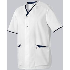 BP 1703-485-2110 Kasack voor hem en haar, normale pasvorm, 50% katoen/50% polyester, wit/nachtblauw, maat Sn