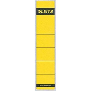 Leitz Zelfstickers voor hefboommappen, 50 mm, smal, kort, 39 x 192 mm, papier, 16430015, geel, 10 etiketten