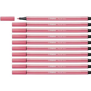 STABILO Pen 68 Viltstiften, Medium Punt, Neon Rood (68/040), 10 Stuk