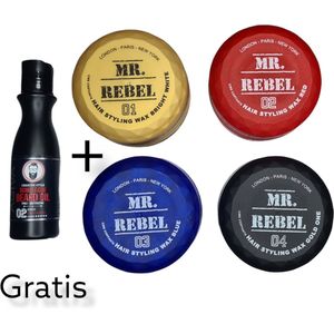 Haar Wax Mannen - MR>REBEL Hiar Styling Wax - Haar Wax - Haar Gel ( 4 Stuks )
