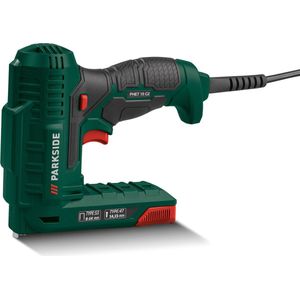 Parkside Nietpistool - Geschikt voor nietjes van 6 - 14 mm en spijkers van 14 - 15 mm - Vermogen: 70 W - Kabel: 3 m - Tacker - Handige bediening met één hand - Niveau-indicator aan beide zijden