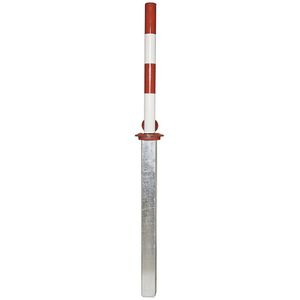 Afzetpaal, halfautomatisch neerlaatbaar, rood-wit
