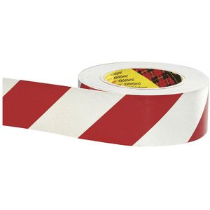 Gevarenmarkering, zelfklevend, retroreflecterend, VE = 2 rollen, rood-wit