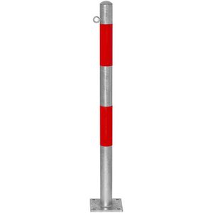 Afzetpaal, voor boutbevestiging, Ø 90 mm, thermisch verzinkt / rood reflecterend, 1 oog