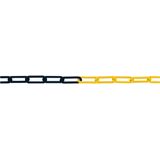 Plastic ketting, geel zwart 6 mm - 10 meter
