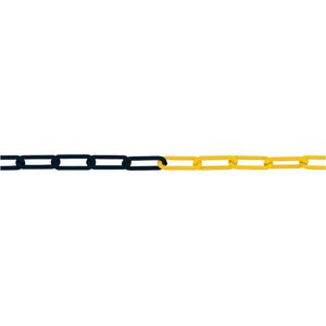 PE-schakelketting, schakeldikte 6 mm, lengte 10 m, zwart-geel