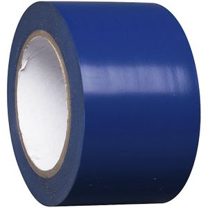 Bodemmarkeerband van vinyl, eenkleurig, breedte 75 mm, blauw, VE = 16 rollen