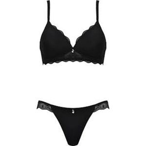 Naturana - Soft bh met kant - 5194 - Zwart - 75A