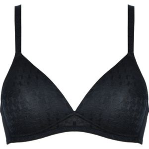 Naturana - 5665 - Soft bh met pied de poule patroon - Zwart - 85A