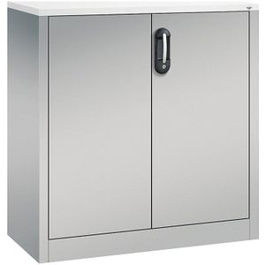 C+P ACURADO bijzetkast voor dossiers, 2 ordnerhoogtes, h x b x t = 1000 x 930 x 400 mm, blank aluminiumkleurig/blank aluminiumkleurig