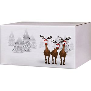 Verzenddozen diverse kerstmotieven en afmetingen - wit en bruin - 20 stuks
