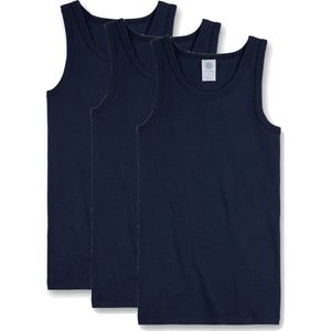 Sanetta - Onderhemd - Blauw - Biologisch Katoen - Set van 3