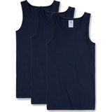 Sanetta - Onderhemd - Blauw - Verpakking van 3 - Biologisch Katoen