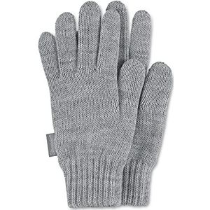 Sterntaler Gebreide vingerhandschoen ringel handschoenen voor koud weer uniseks baby, Zilver gemêleerd