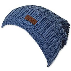 Sterntaler Gebreide muts voor kinderen, uniseks, met structuur, blauw, 55