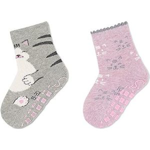 Sterntaler Abs-sokken voor babymeisjes, Dp kat, pantoffelsokken, lichtgrijs gemêleerd, 26 EU