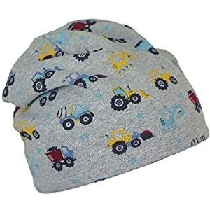 Sterntaler Baby-jongens slouch-beanie vrachtwagen + tractormuts, zilver, 35