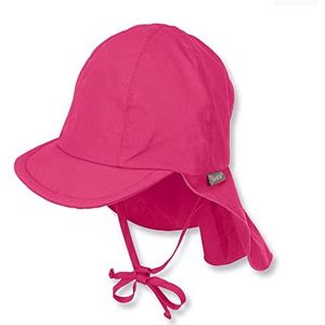 Sterntaler Unisex kinderpet met nekbescherming met bandjes en insteekbare oorkleppen zonnehoed, magenta, 41