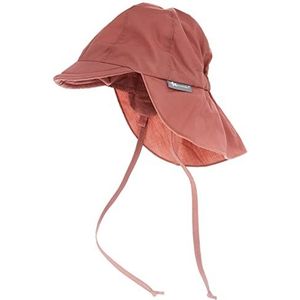 Sterntaler Unisex kinderpet met nekbescherming met bandjes en insteekbare oorkleppen zonnehoed, roze, 49