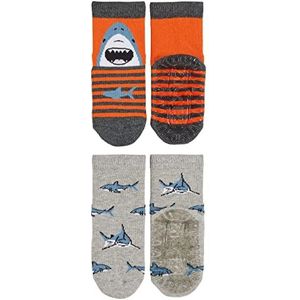 Sterntaler Flitzerair Baby-jongens dubbelpak haaien tegel flitser, gem?leerd antraciet, 18 EU