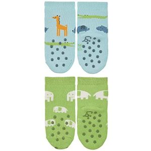 Sterntaler Babyjongens kruipsokken, dubbelpak jungle, ABS-sokjes, lichtblauw, 20 EU