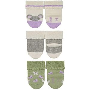 Sterntaler Babysokken voor meisjes, 3-delige muis, ecru, 14